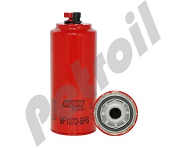 BF1272-SPS Filtro Combustible Baldwin Roscado c/drenaje c/puerto  Motores Cummins 3800394 P551022 FS1022 33422 P551122