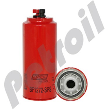 BF1272-SPS Filtro Combustible Baldwin Roscado c/drenaje c/puerto  Motores Cummins 3800394 P551022 FS1022 33422 P551122