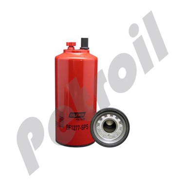 BF1277-SPS Filtro Combustible Sep Agua Baldwin Roscado c/Drenaje  c/sensor Caterpillar 33423 3964605 P551047 FS1040 LFF1007