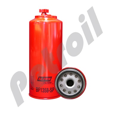 BF1358-SP Filtro Combustible Baldwin Separador Roscado c/drenaje  c/puerto Sensor Volvo 11110474 11110668 FS19753 P551026