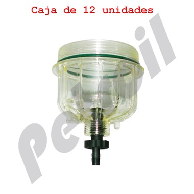 BL4-12 CAJA 12 Vaso plastico MANN Transparente c/drenaje para PF420  MB711 >2008 FSK0004