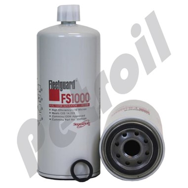 FS1000 Filtro Fleetguard Combustible Roscado c/purga Cummins  3329289 BF1259 33406 PSC289 P550901 P551000