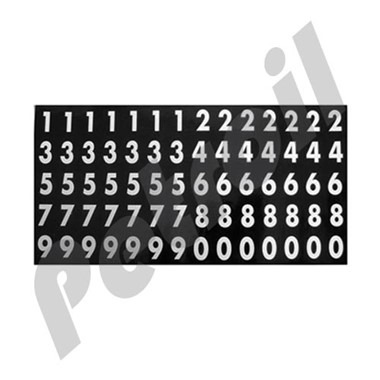 GTP-2135-24 Etiqueta de Identificacion Gammon "NUMEROS" Material 3M  Negro Letras Blancas