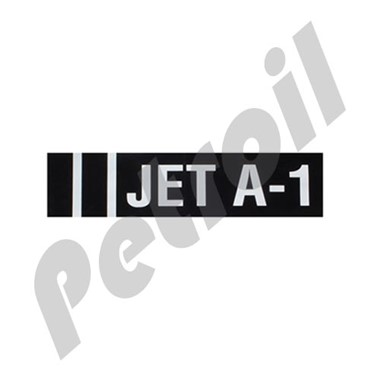 GTP-2135-7 Etiqueta de Identificacion Gammon "JET A1" Dimensiones 5" x  16" (12.7 x 40.6 cm) Material 3M Negro Letras Blancas