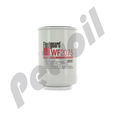 WF2075 Filtro Fleetguard Refrigerante Roscado Motores Cummins  3100308 DCA4 15 und BW5075 P552075 24075